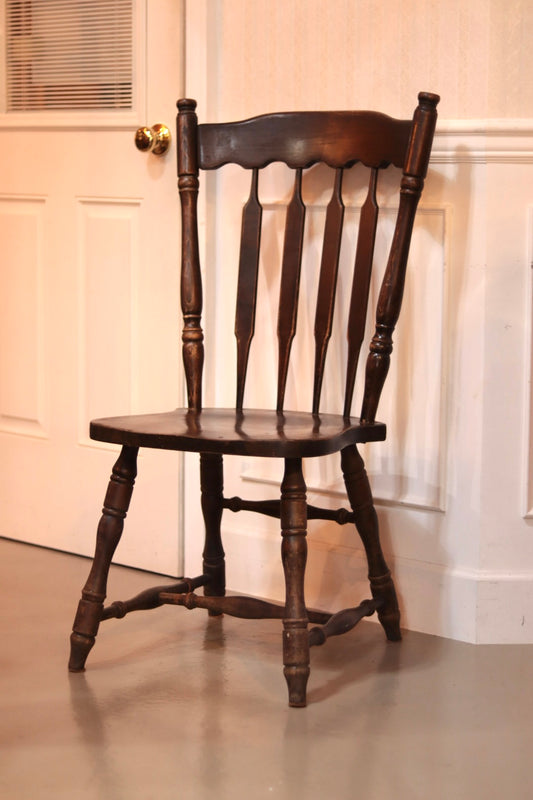 wood high back chair